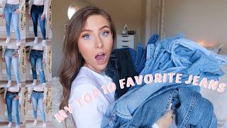 MY TOP 10 FAVORITE JEANS | TRY ON & REVIEW | BEST JEANS!