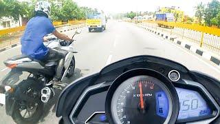 Pulsar NS 200 VS Suzuki Gixxer SF 250 | RACE | TOP END | 150+ KM/H