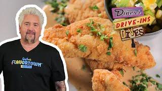 Guy Fieri Eats Cornmeal Snapper with Habanero Aioli | Diners, Drive-Ins and Dives | Food Network