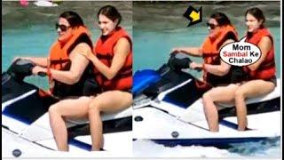 Sara Ali Khan's MOTHER Amrita Singh Riding JET Ski For The FIRST Time During Maldives Vacation