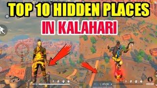 TOP 10 HIDDEN PLACE FREE FIRE IN KALAHARI MAP  //   TOP SECRETS PLACE RANKED PUSH IN KALAHARI MAP