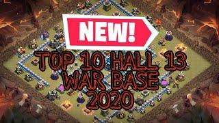 TOP 10 TOWN HALL 13 - HALL 13 WAR BASE 2020 - BASE WAR HALL 13+ WITH LINKS