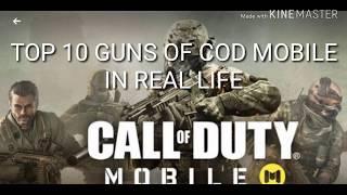 Top 10 CALL OF DUTY mobile guns in real life