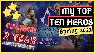 My Top 10 Heroes Spring 2021 - Assassin's Creed Rebellion