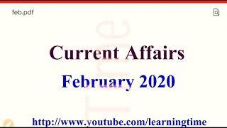 Top 10 question | February current affairs | Part-1 | monthly current affairs