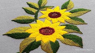 Fair Hand Embroidery Design, Easy Flower Embroidery, Satin Stitch Embroidery Design, Hand Craft-258