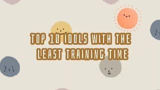 Top 10 idols with the least training time