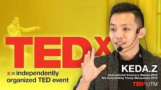 TEDx Speaker 2020 greeting. Master KEDA.Z TEDx Talk in UTM