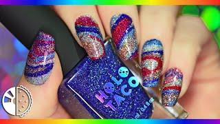 Holo Glitter Marble Nail Art Tutorial (No