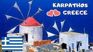 GREECE: ANCIENT WINDMILLS on WINDSWEPT HILLS, ISLAND of KARPATHOS