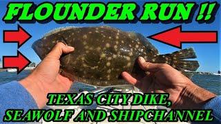 FLOUNDER FISHING GALVESTON TEXAS CITY DIKE & SEAWOLF PARK | BOAT TRIP W/ ADVENTURE BRO | 2 MAN LIMIT