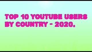 Top 10 youtube users by country - 2020