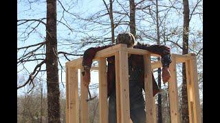 How To Build a SMOKEHOUSE ~~ Framing Walls and Roof