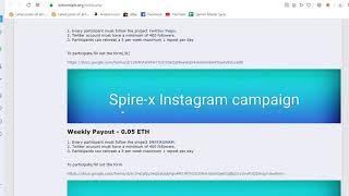 Signup Bonus $10 ETH 0.05|Earn ETH 0.17 $35 USD Per Week|Join Airdrop and Bounty of Spire-x