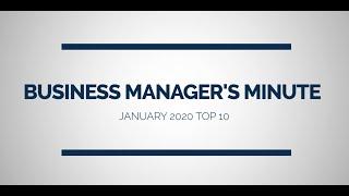 Business Manager's Minute: January 2020 Top 10