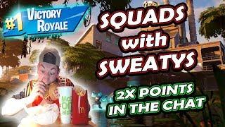 LIVE: Fortnite Sweaty Squads Saturday with Members - Come Play!