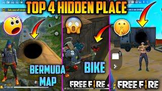 TOP 4 NEW HIDDEN PLACES IN FREE FIRE || NEW HIDDEN PLACE IN FREE FIRE || BERMUDA MAP - 2020 ||