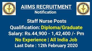 Staff Nurse Vacancy 2020। AIIMS Recruitment 2020 - 206 Staff Nurse Posts