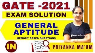 General Aptitude Gate 2021 Detailed Exam Solution (Instrumentation) by Priyanka Ma'am