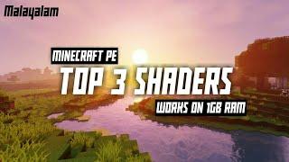 Top 3 MCPE Shaders For Low End Device | Malayalam