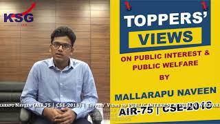 Mallarapu N, AIR 75 CSE 18, Public Interest & Public Welfare, Toppers' Views, KSG India