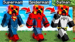 Minecraft But You Shapeshift to a Superhero Every Minute...