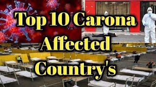 Top 10 carona affected country's// Top 10// world wide country's affected with covid19 ( carona)