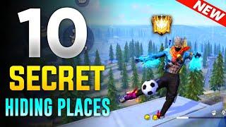 TOP 10 HIDING PLACES IN FREE FIRE | FREE FIRE HIDDEN PLACES || TOP HIDDEN PLACES IN GARENA FREE FIRE