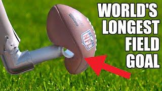 World's Longest Field Goal- Robot vs NFL Kicker