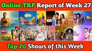 Online TRP Report of Week 27 : Top 20 Shows of this Week