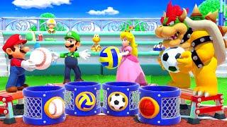 Super Mario Party Minigame Battle - Bowser vs Mario vs Luigi vs Peach