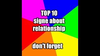 Top 10 sign about relationship