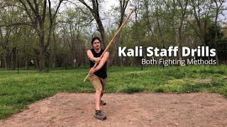 Kali Staff Drill with Both Fighting Methods | Kali Escrima Arnis