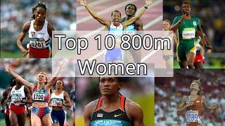 Top 10 800m Women 1990-2020