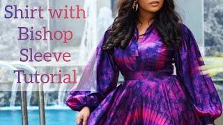 how to make a simple shirt with bishop sleeve [free hand top blouse with bishop sleeve tutorial]