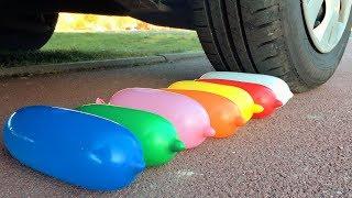 Crushing Crunchy & Soft Things by Car! EXPERIMENT Car vs Long Water Balloons & Food