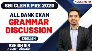 SBI Clerk Pre | English by Ashish Sir | All Bank Exam Grammar Discussion | (Adda Super Educator)