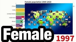 TOP10-Country-Ranking「population,Female 1960-2019」