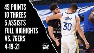 Steph Curry 49 Points, 10 Threes, & 5 Assists Vs. 76ers | Full Highlights | 4-19-21