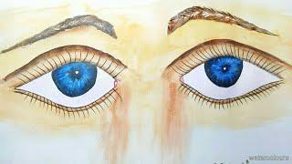 Water colour eye drawing