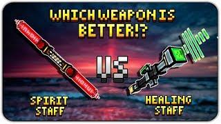 Spirit Staff VS Healing Staff (Pixel Gun 3D)