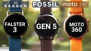 MOTO 360 vs FOSSIL GEN 5 vs SKAGEN FALSTER 3 [Best Wear OS Watches]