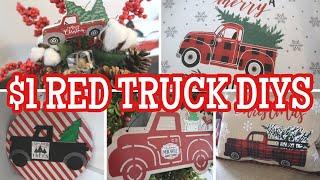 10 Dollar Store DIY Red Truck Christmas Decor | $1 Easy Christmas DIYS 2020