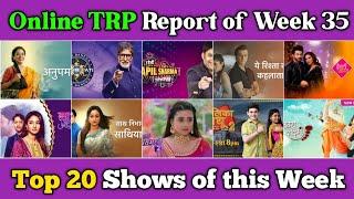 Online TRP Report of Week 35 : Top 20 Shows of this Week