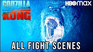 Godzilla VS Kong ALL Fight Scenes (HD) - HBO Max