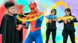 XGirl Nerf War DEVIL Squad Black Spider Rescue Witch Nerf Guns Fight CrimeS Hero Compilation Battle