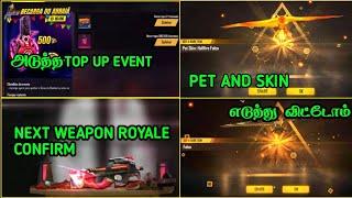 Next top up Event , New weapon Royale, pet and skin problems solved ,in free fire Gaming Dheena