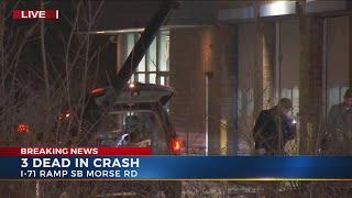 3 dead, 1 in critical condition after vehicle hits north Columbus structure